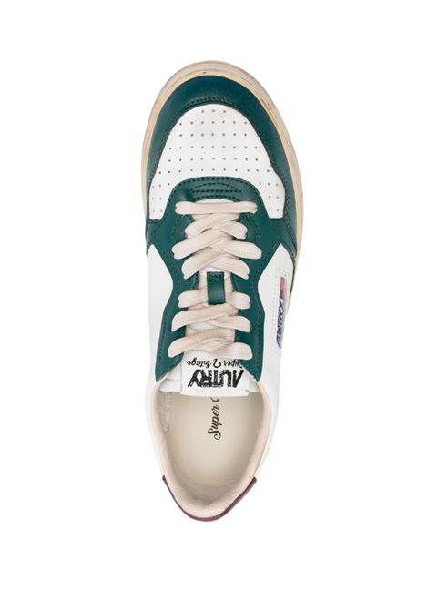 Super Vintage Medalist Low Sneakers in White, Green And Burgundy Leather AUTRY | AVLMSV23