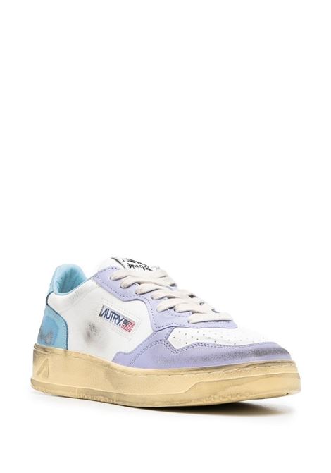 Super Vintage Medalist Low Sneakers in White, Lilac and Light Blue Leather AUTRY | AVLWSV17