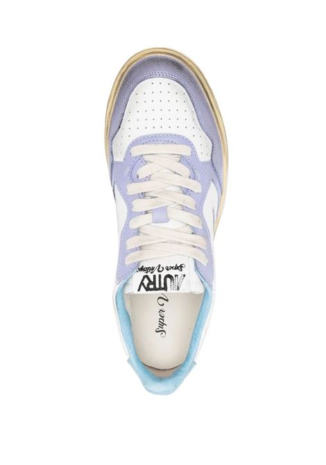 Super Vintage Medalist Low Sneakers in White, Lilac and Light Blue Leather AUTRY | AVLWSV17