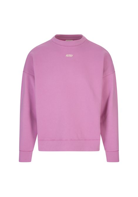 Pink Crewneck Sweatshirt With White Logo AUTRY | SWBW416U