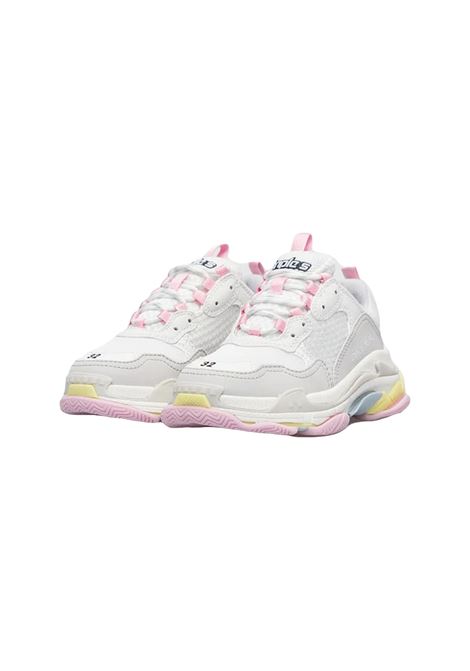 Triple S Sneakers In White With Pastel Multicolor Details BALENCIAGA KIDS | 654251-W2CA87541