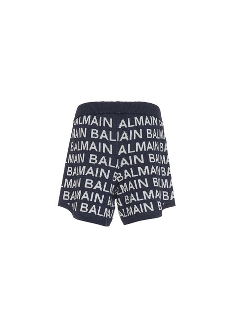 Black Shorts With All-Over Logo BALMAIN KIDS | BS6D29-X0068620BC