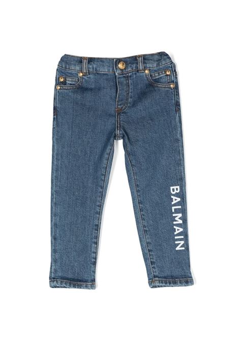 Blue Jeans With Front Logo BALMAIN KIDS | BT6550-D0038620
