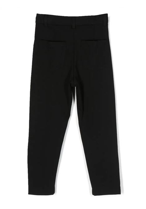 Black High Waist Pants With Gold Embossed Buttons BALMAIN KIDS | BT6A10-J0035930