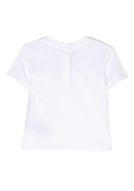 White T-Shirt With Black Logo BALMAIN KIDS | BT8571-Z0116100NE
