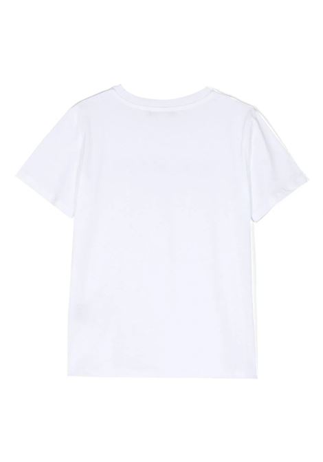 White T-Shirt With Contrast Logo BALMAIN KIDS | BT8P41-Z0082100NE