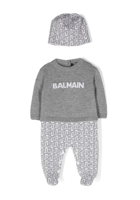 3 Piece Suit With Balmain Monogram In Grey BALMAIN KIDS | BTB530-W0122102GR