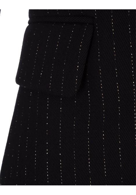 Black Lurex Striped Classic Jacket BALMAIN | BF1SG008WB89EAD