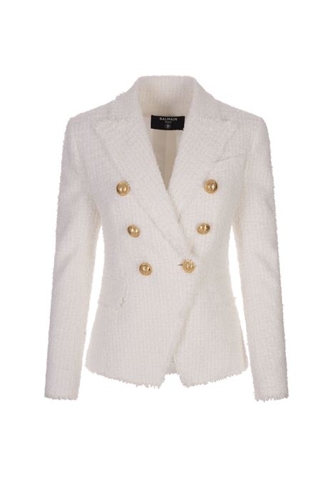 6 Buttons Jacket In White Tweed BALMAIN | BF1SG165XF910FA