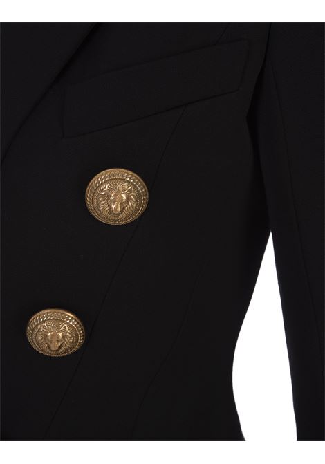 Black 8 Buttons Jacket With Fitted Waist BALMAIN | BF1SI206WC090PA