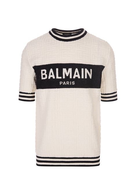 T-Shirt Balmain In Spugna Di Cotone Bianca BALMAIN | BH1AL026KE95GKP