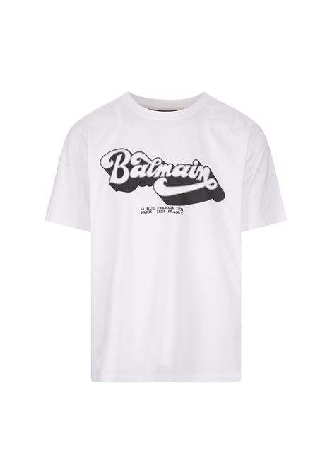 White Balmain 70' T-Shirt BALMAIN | BH1EG010BC44GAB
