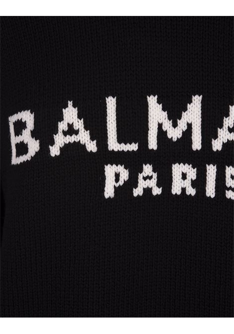 Black Pullover With Inlaid Logo BALMAIN | BH1KD000KC88EAB
