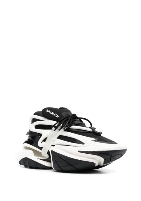 White And Black Unicorn Sneakers BALMAIN | BM1VJ309KNOCEAB