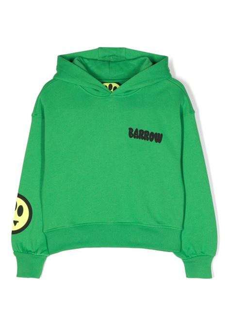 Green Hoodie With Contrasting Logos BARROW KIDS | F3BKJGHS097BW012