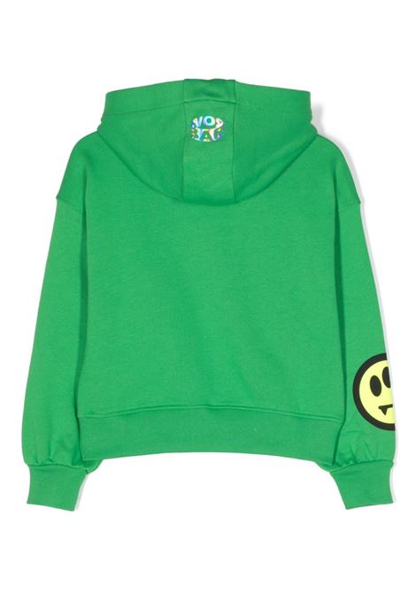 Green Hoodie With Contrasting Logos BARROW KIDS | F3BKJGHS097BW012
