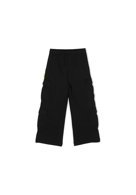 Black Loose Cargo Pants With Logo BARROW KIDS | F3BKJUFP031110