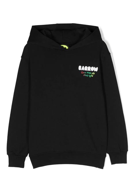 Black Hoodie With Multicoloured Lettering Logo BARROW KIDS | F3BKJUHS014110