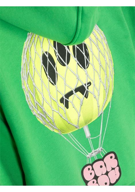 Felpa Verde Con Cappuccio e Logo Lettering Mongolfiera BARROW KIDS | F3BKJUHS071BW012