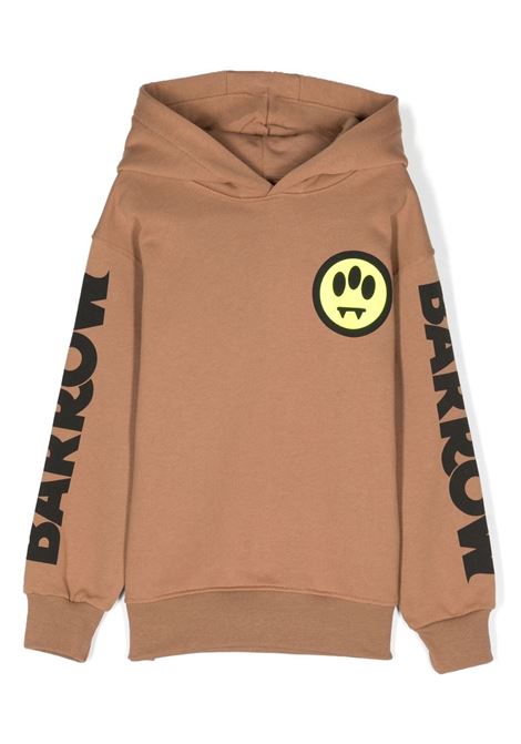 Burnt Sand Hoodie With Logo and Lettering BARROW KIDS | F3BKJUHS093924