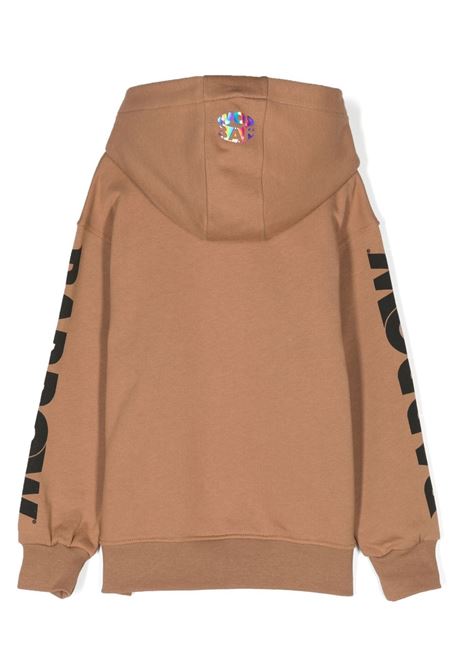 Burnt Sand Hoodie With Logo and Lettering BARROW KIDS | F3BKJUHS093924