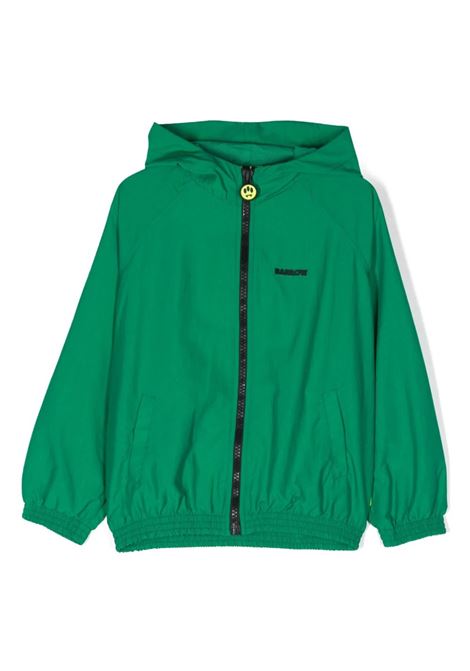 Green Windbreaker Jacket With Logo BARROW KIDS | F3BKJUJK065BW012