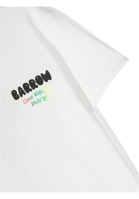 T-Shirt Bianca Con Logo Lettering Multicolore BARROW KIDS | F3BKJUTH013002