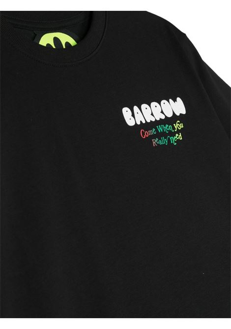 T-Shirt Nera Con Logo Lettering Multicolore BARROW KIDS | F3BKJUTH013110