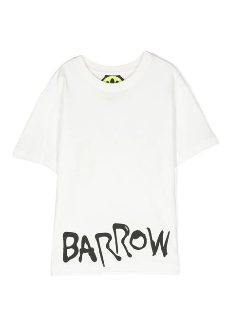 T-Shirt Bianca Con Logo Davanti e Teddy Dietro BARROW KIDS | F3BKJUTH025002
