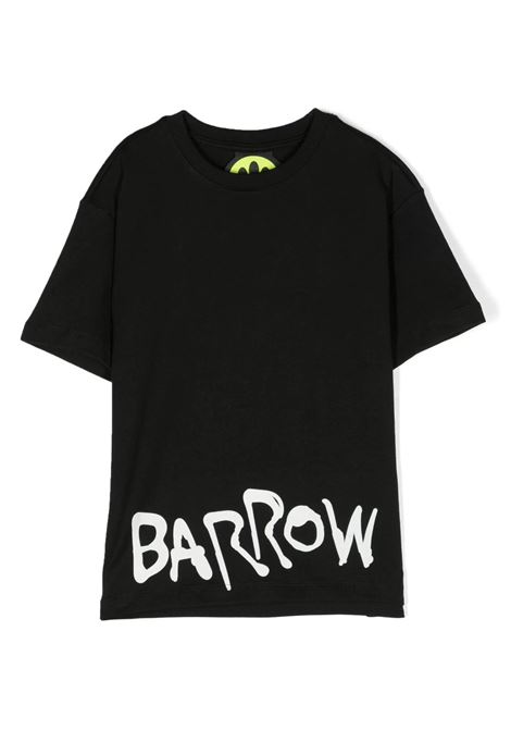 T-Shirt Nera Con Logo Davanti e Teddy Dietro BARROW KIDS | F3BKJUTH025110