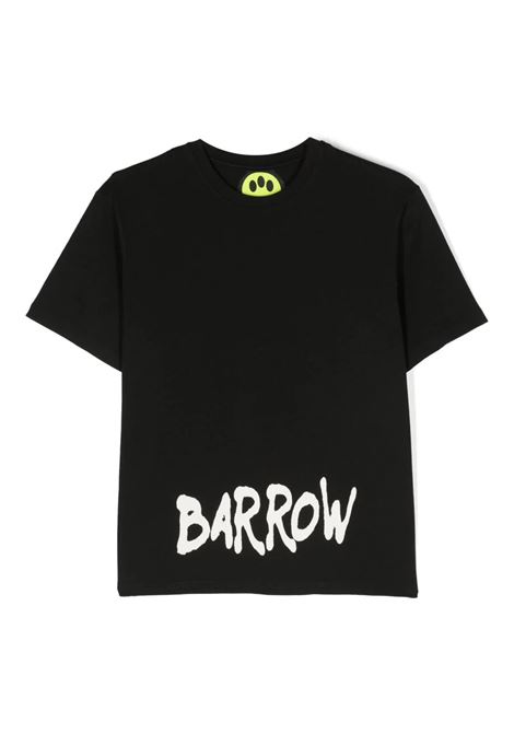 T-Shirt Nera Con Logo Lettering a Contrasto BARROW KIDS | F3BKJUTH041110