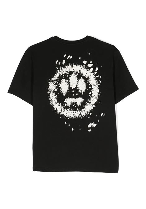 T-Shirt Nera Con Logo Lettering a Contrasto BARROW KIDS | F3BKJUTH041110