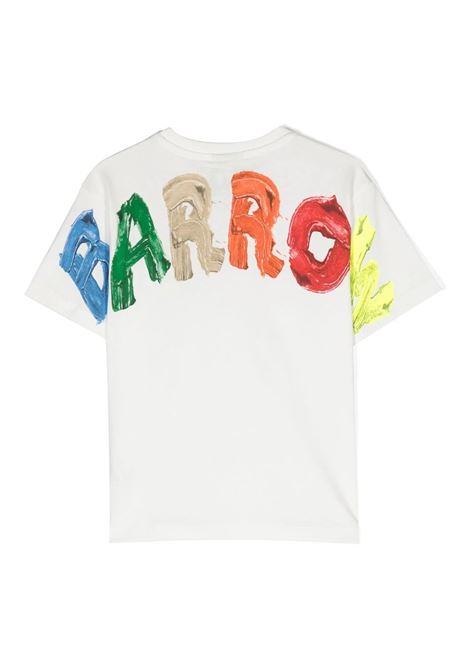 T-Shirt Bianca Con Logo e Lettering BARROW KIDS | F3BKJUTH043002