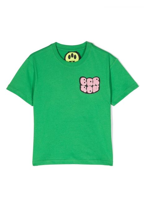 T-Shirt Verde Con Logo Lettering Mongolfiera BARROW KIDS | F3BKJUTH080BW012