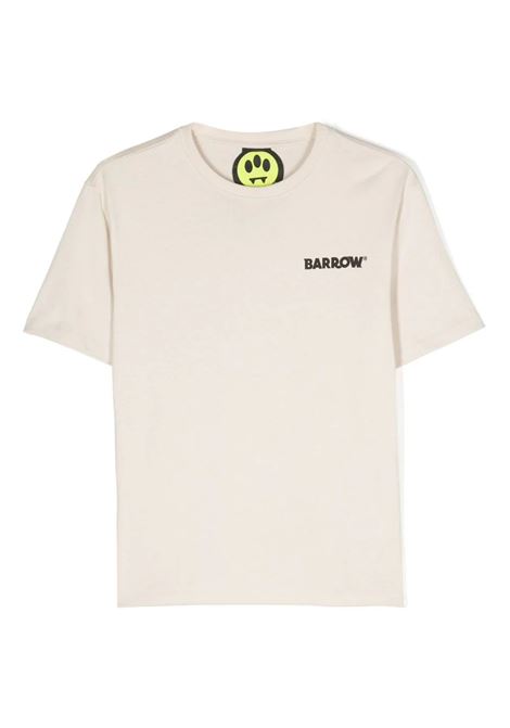 T-Shirt Tortora Con Logo e Lettering BARROW KIDS | F3BKJUTH081BW009