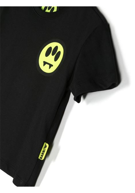 T-Shirt Nera Con Logo e Lettering Fronte e Retro BARROW KIDS | F3BKJUTH094110