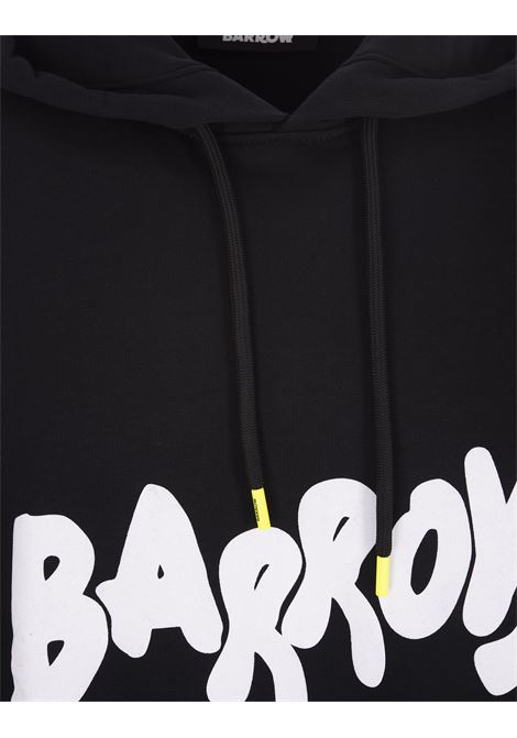 Black Hoodie With Contrast Lettering Logo BARROW | F3BWUAHS093110