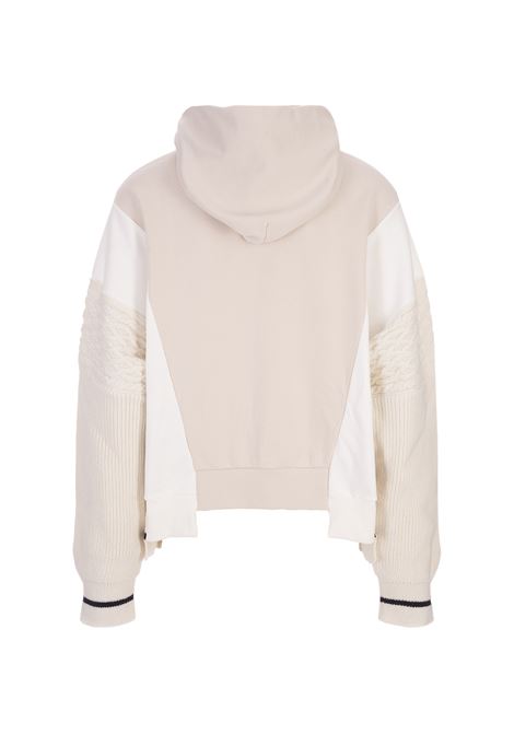 Dove Hoodie With Logo And Knitted Sleeves BARROW | F3BWUAHS100BW009