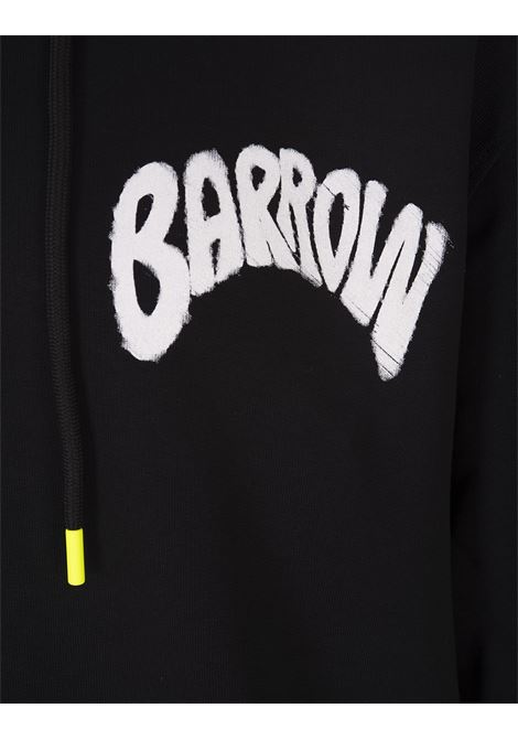 Black Hoodie with Front and Back Logo Print BARROW | F3BWUAHS134110