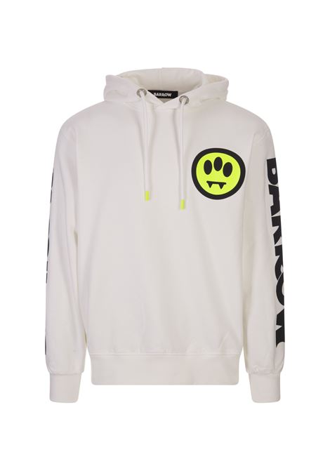 White Hoodie With Logo and Lettering BARROW | F3BWUAHS147002