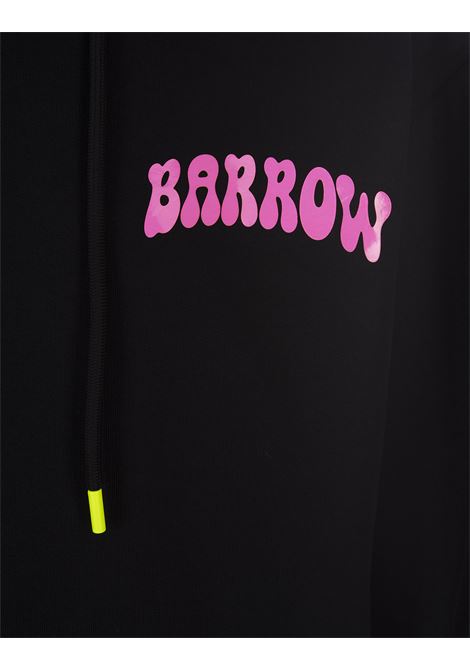 Black Hoodie With Graphic Print and Shiny Barrow Lettering BARROW | F3BWUAHS163110
