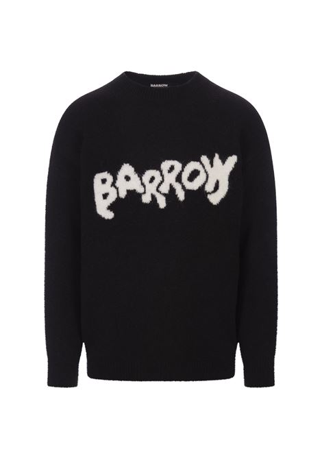 Black Sweater With Contrast Lettering Logo BARROW | F3BWUAJP023110