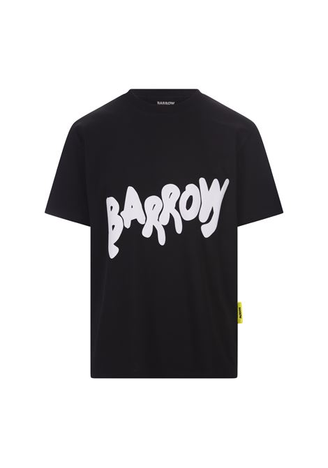 Black T-Shirt With Contrast Lettering Logo BARROW | F3BWUATH094110