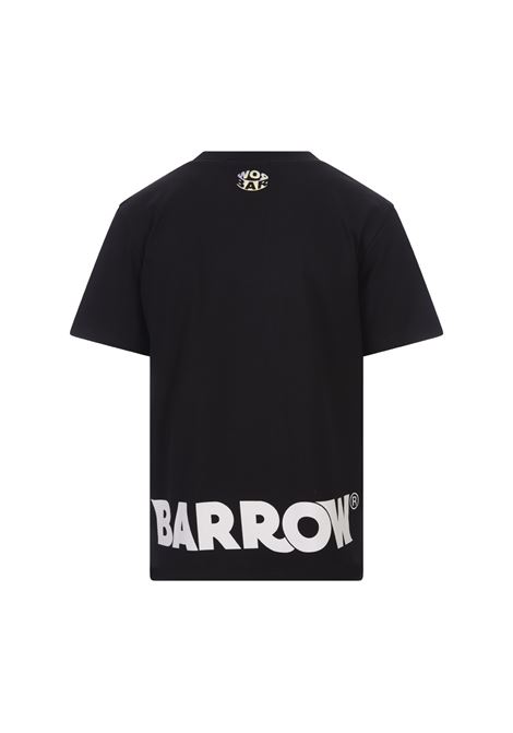 T-Shirt Nera Con Logo e Lettering Fronte e Retro BARROW | F3BWUATH145110
