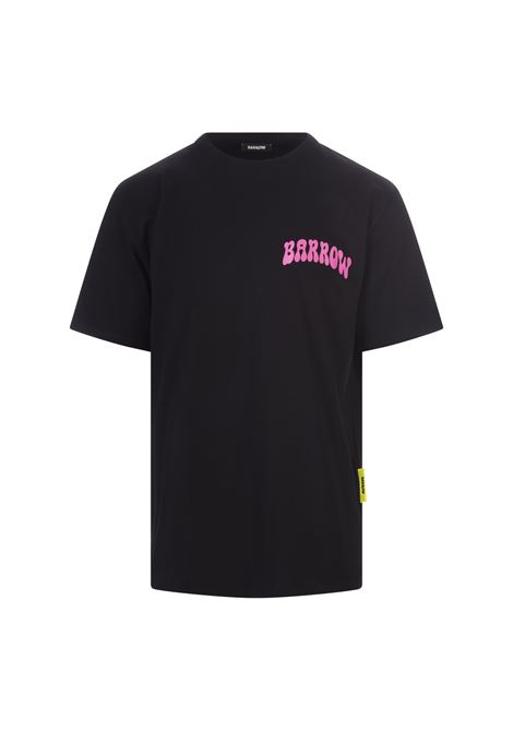 Black T-Shirt With Graphic Print and Shiny Barrow Lettering BARROW | F3BWUATH162110