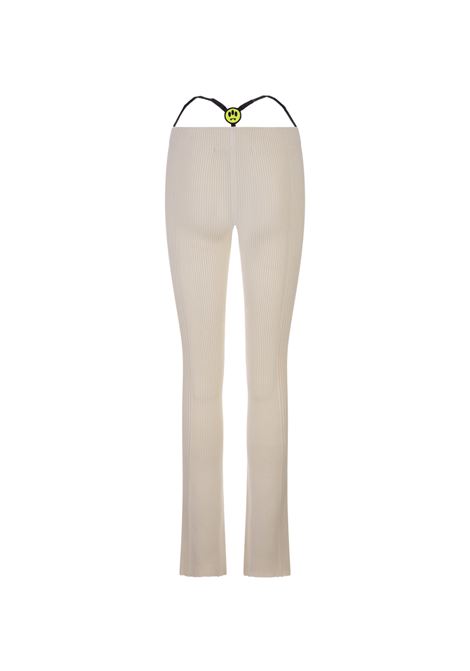 Dove Ribbed Leggings With Logo Detail BARROW | F3BWWOPA036BW009