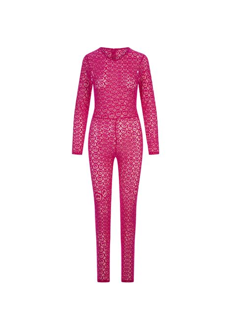 Fuchsia Jumpsuit With All-Over Logo Motif BARROW | F3BWWORS083BW018