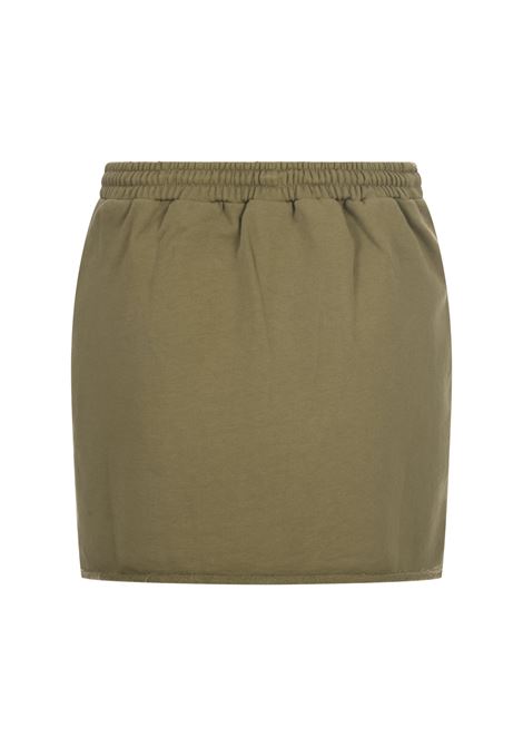 Olive Green Mini Skirt With Drawstring BARROW | F3BWWOSK087BW017