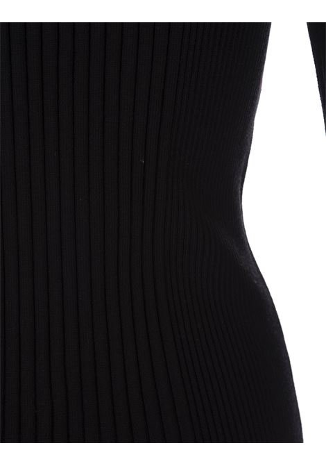 Black Ribbed Cardigan With Zip BARROW | F3BWWOTN035110