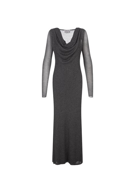 Silver Long Dress With Draped Neckline BLUMARINE | 4A076AN0988